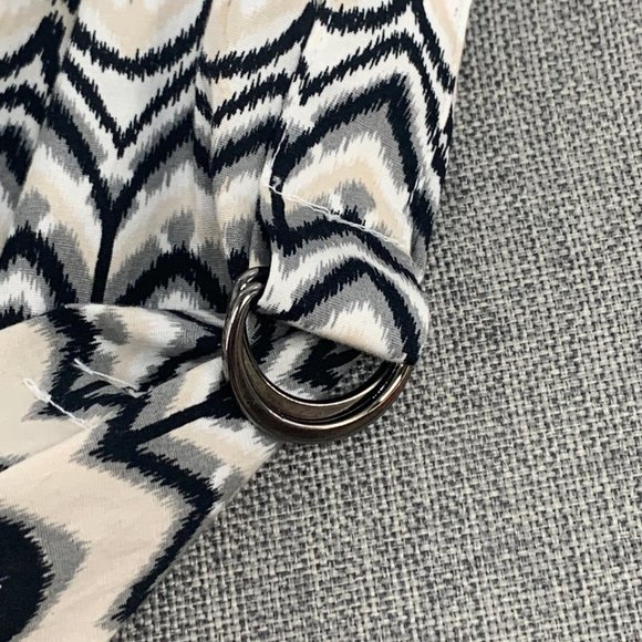 Alfani Button Down Long Blouse Long Roll Up Sleeves Size‎ 8 Black White Grey Tan - Picture 6 of 16